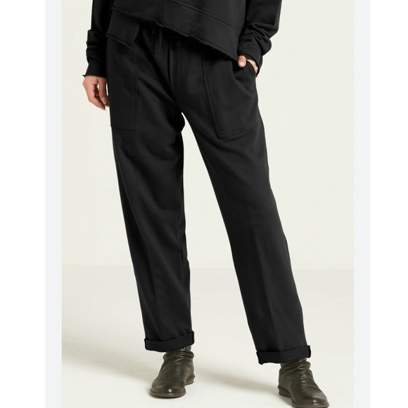 Planet by Lauren G French Terry Luxury Sweatpants Black - Picture 2 of 16